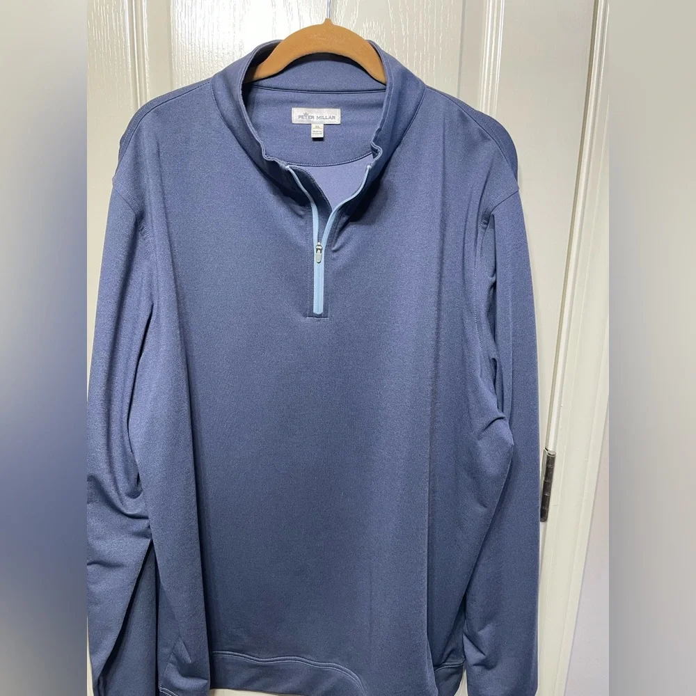 Peter Millar Blue Quarter-Zip Pullover - Picture 1 of 6